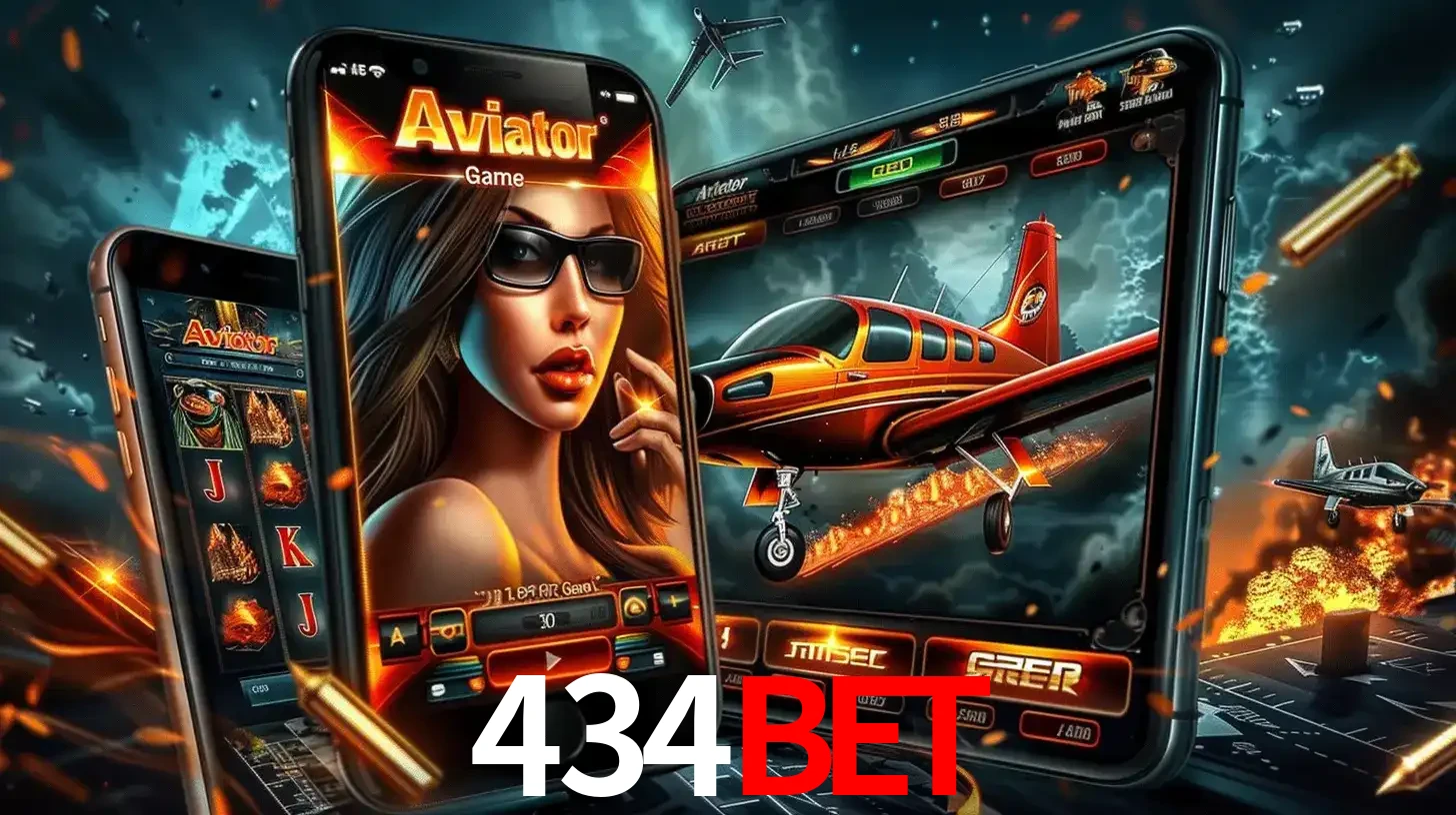 O popular jogo de apostas Aviator exibido em vários celulares e tablets, mostrando a interface emocionante e a ação de voo disponíveis para jogar agora no 434bet.